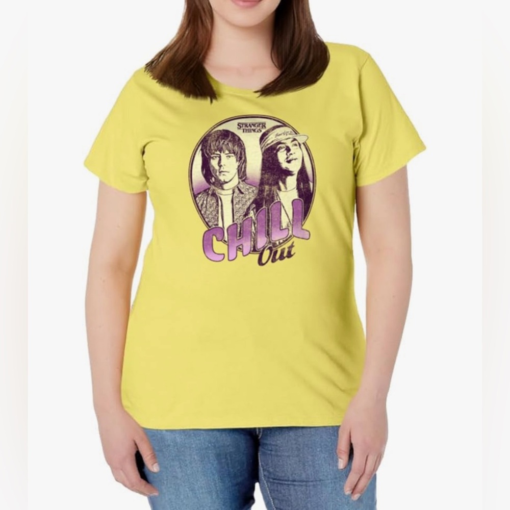Stranger Things Argyle & Jonathan Chill Out Retro T-Shirt Women’s Size Small
